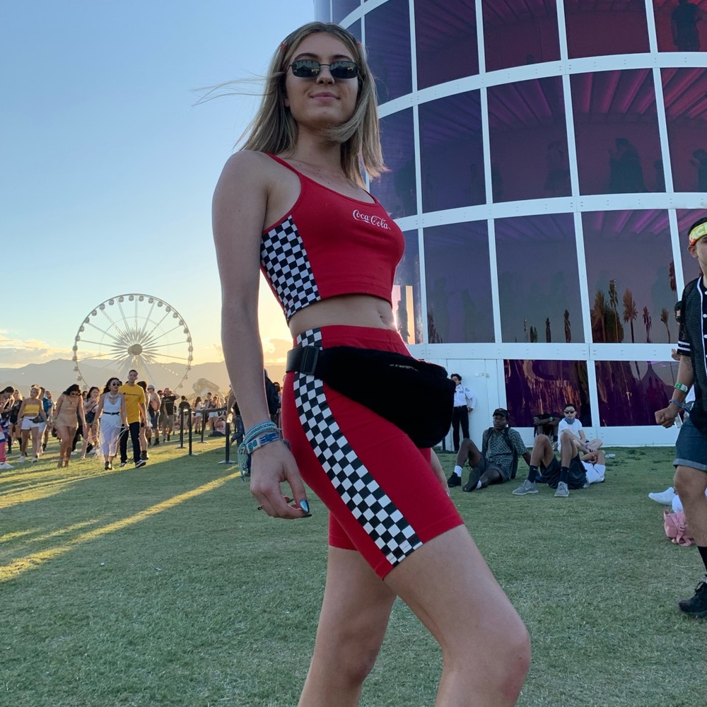 COCA-COLA RED BIKER SHORTS